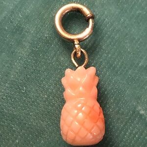 Antique coral pineapple charm